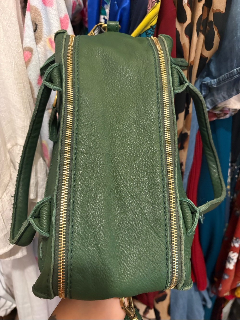Fossil | Large Leather Satchel | Deep Green - Picture 13 of 17